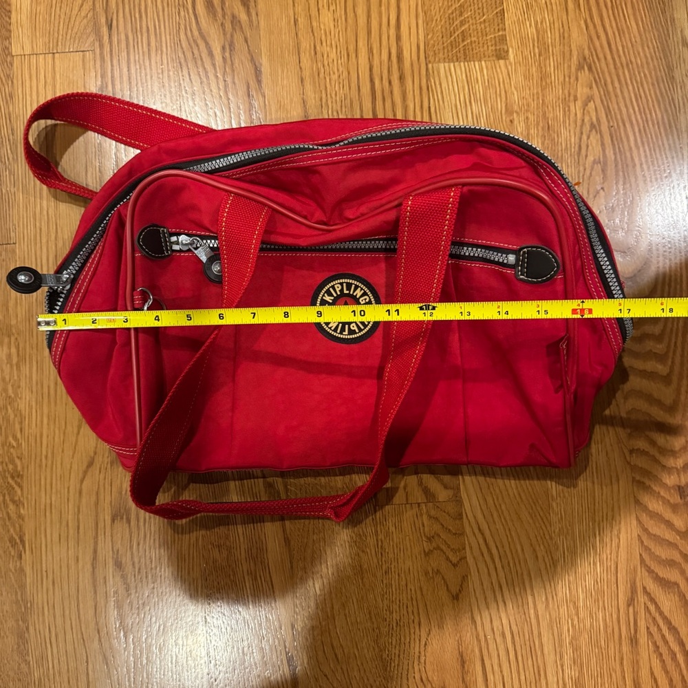 KIPLING DUFFLE TRAVEL BAG red. Vintage - Picture 12 of 13
